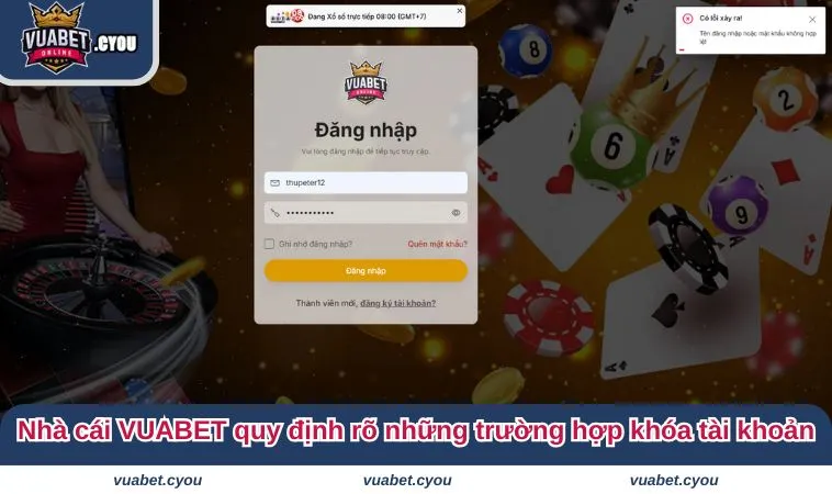 dieu khoan su dung vuabet 4 Nhà cái VUABET quy định rõ những trường hợp khóa tài khoản