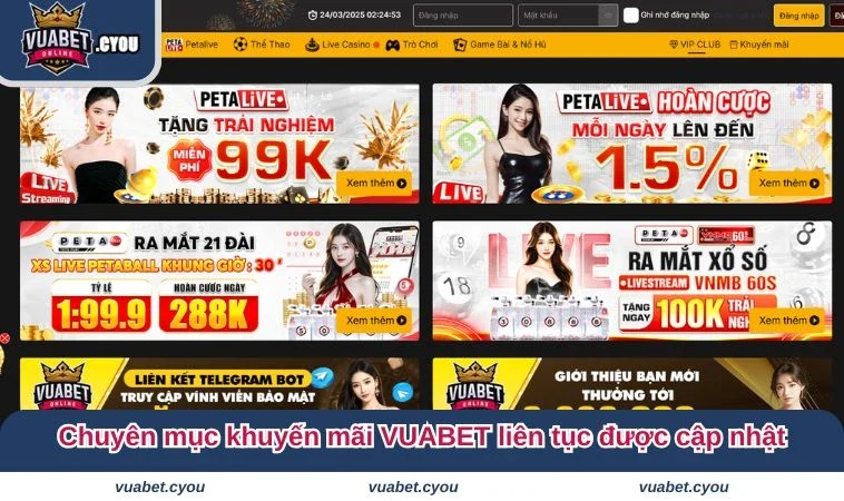 khuyen mai vuabet gioi thieu Chuyên mục khuyến mãi VUABET liên tục được cập nhật
